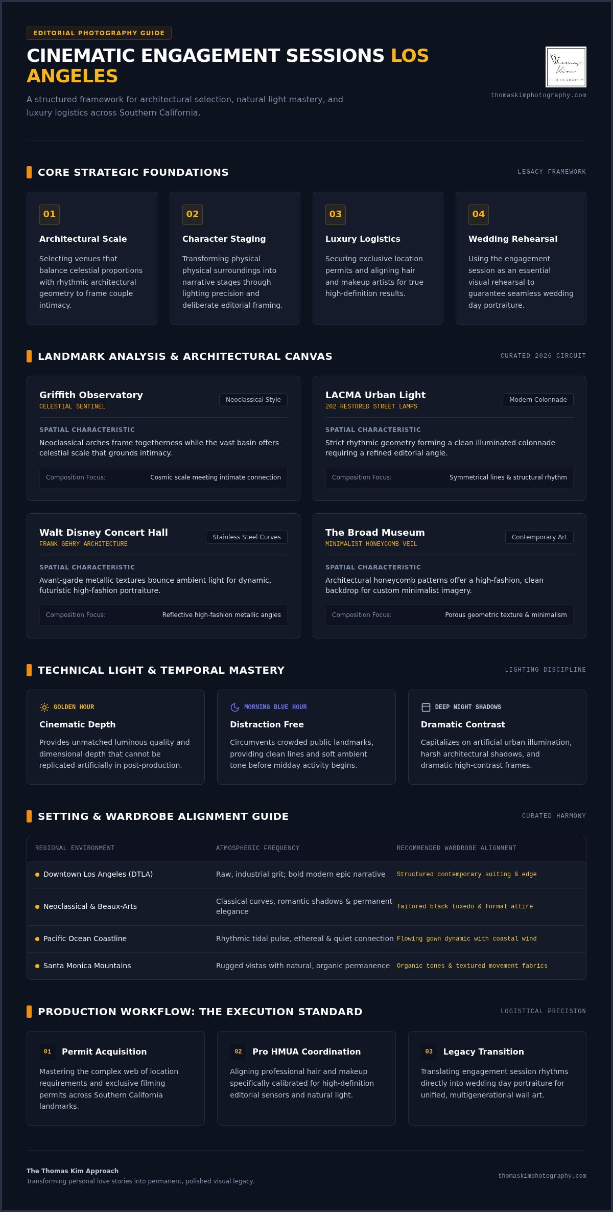 Best Los Angeles Engagement Photo Spots 2026 Luxury Guide - Infographic - Thomas Kim Photography | Luxury Wedding Photographer Best los angeles engagement photo spots: 2026 luxury guide